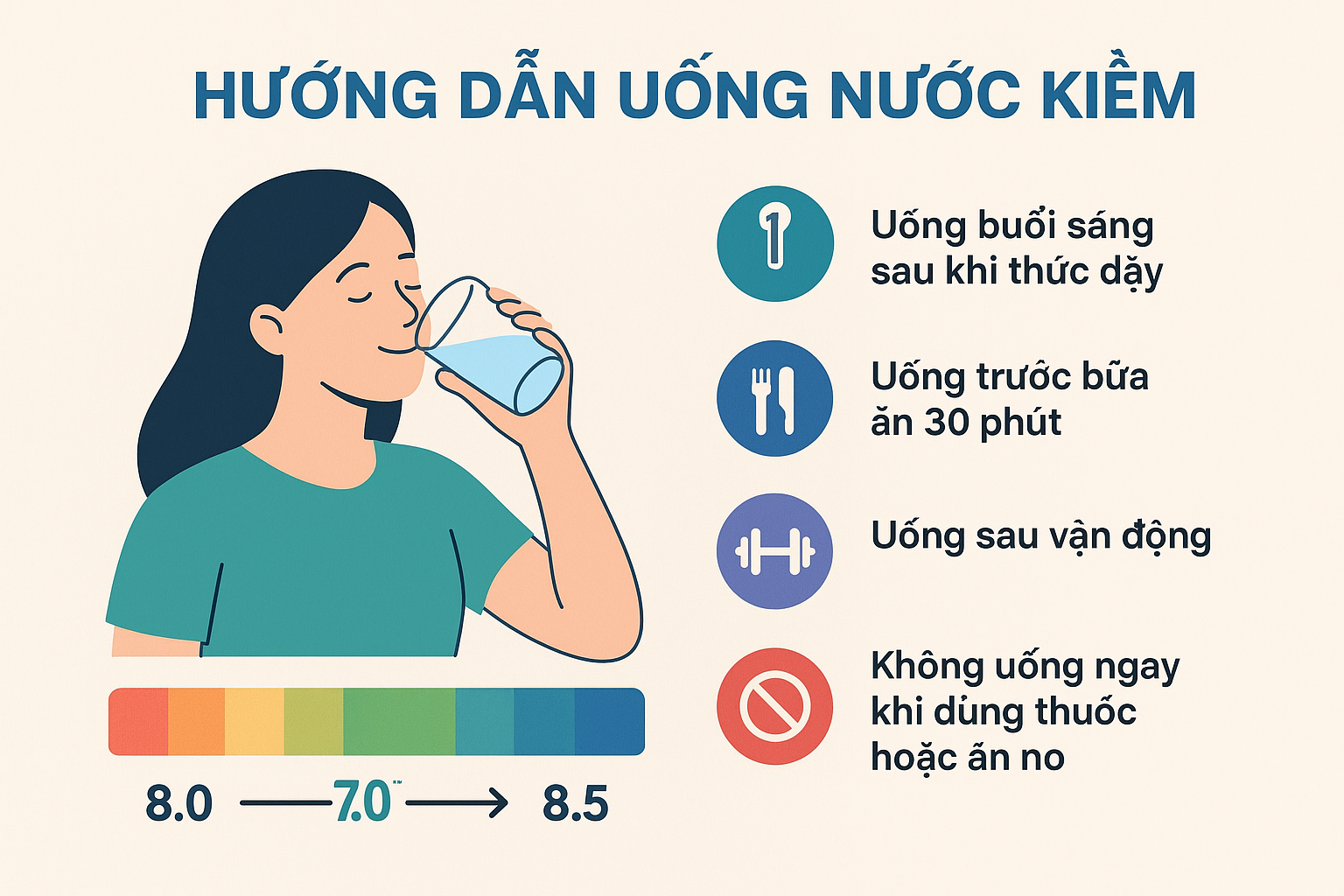 Hướng dẫn cách uống các loại nước kiềm để hỗ trợ cải thiện sức khỏe